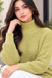 A Must-Have Light Green High-Neck Sweater