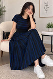 Blue & Black Flare Dress