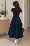 Blue & Black Flare Dress