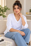 Effortless V-Neck White Top