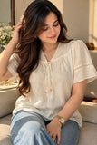 Elegant Ivory Embroidered Blouse