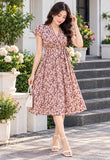 Floral Print Cap Sleeve Dress