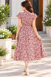 Floral Print Cap Sleeve Dress