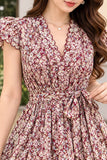 Floral Print Cap Sleeve Dress