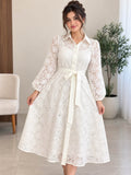 Timeless Elegance – White Lace Frock