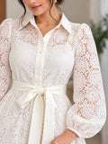Timeless Elegance – White Lace Frock