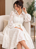 Timeless Elegance – White Lace Frock