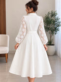 Timeless Elegance – White Lace Frock