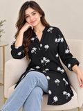 Tropical Charm Black Tunic