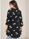 Tropical Charm Black Tunic