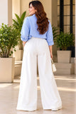Wide-leg classic white pant