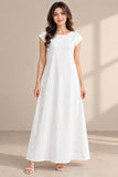 Women's White Color Batwing Sleeve Maxi